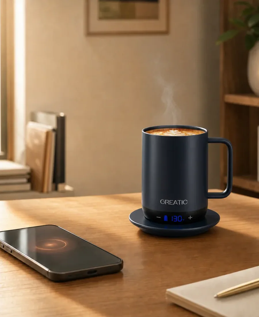 Phone settings allowing Bluetooth and Location permissions for the GREATIC smart mug app